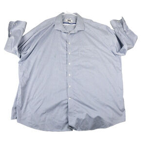 Joseph Abboud Shirt Mens 22 Tall 36/37 (5XLT) Blue Gingham Button Up Non-Iron